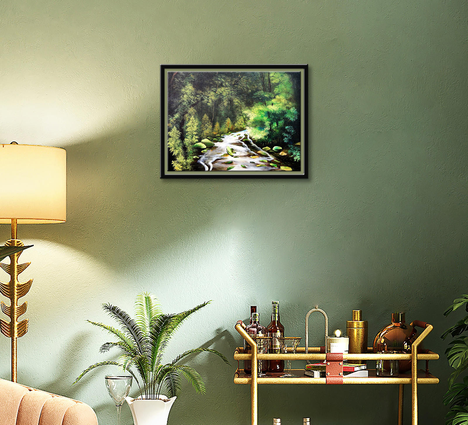 nature Handmade painting hang on living room wall