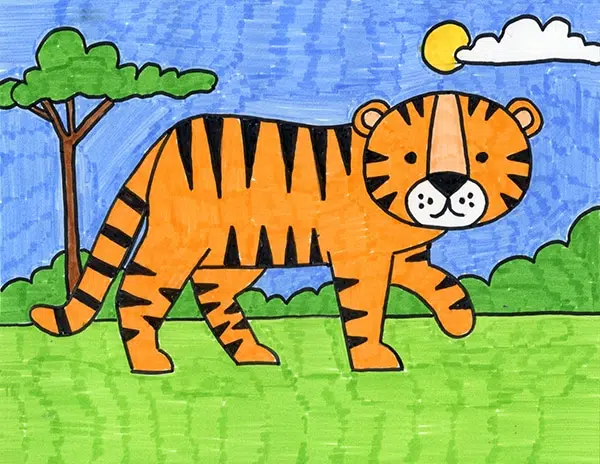 Learn To Draw Tiger Drawing Easy | Tiger Drawing Easy Tutorial - Tricky ...